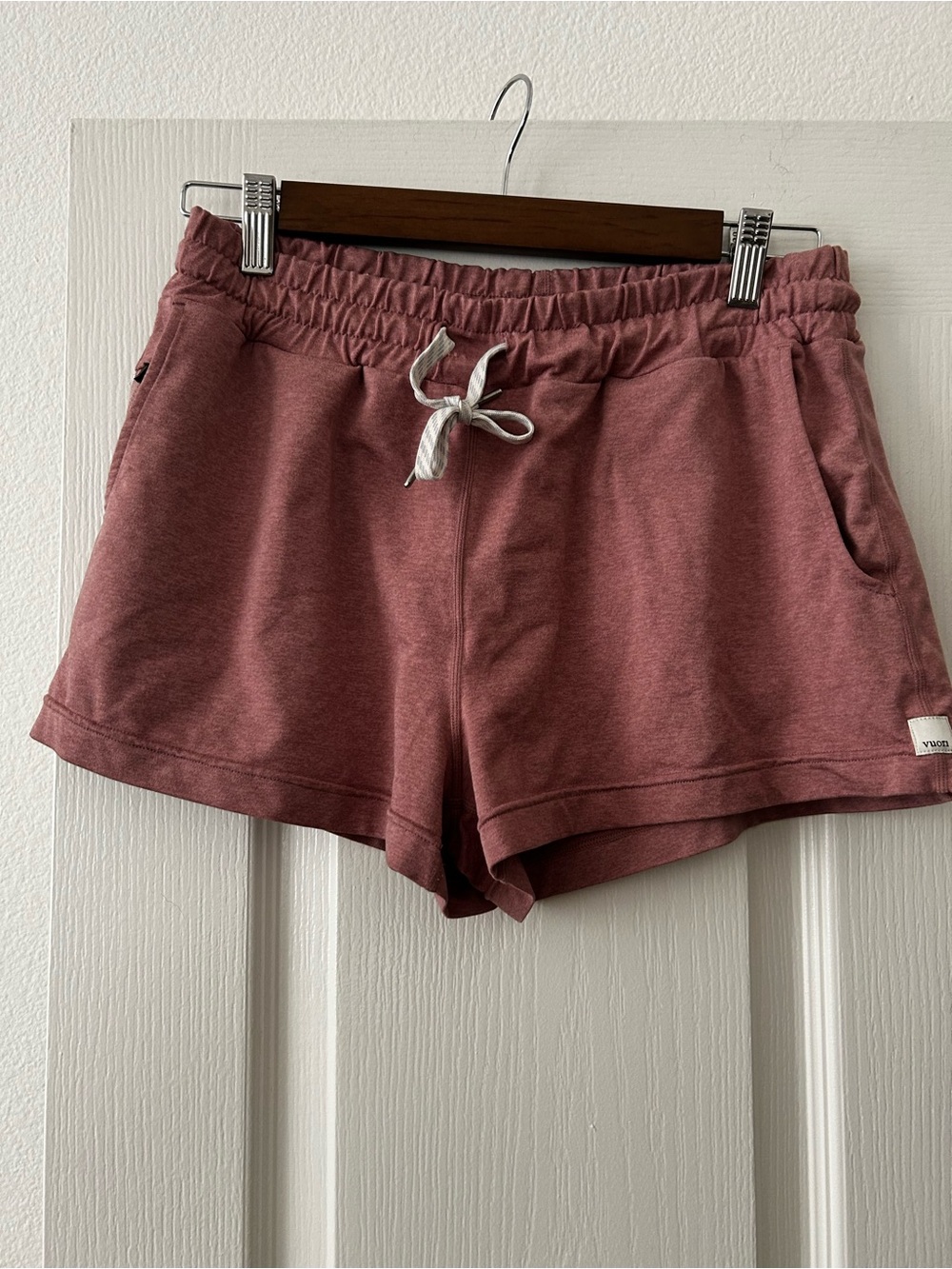 Vuori Women's Dusty Rose Drawstring Athletic Shorts